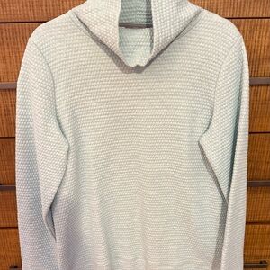 Talbots Women's Light Blue Textured Cowl Neck Sweater